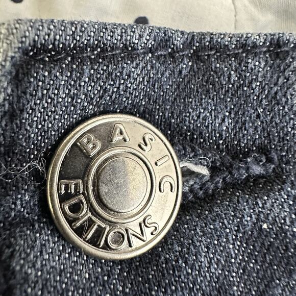 Basic Editions Size 16 Crop Capri Jeans Comfort Stretch Waist Dark Wash - Picture 8 of 8